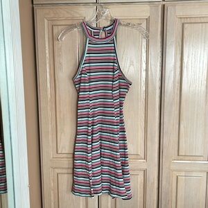 Hollister striped ribbed knit racerback skater dress